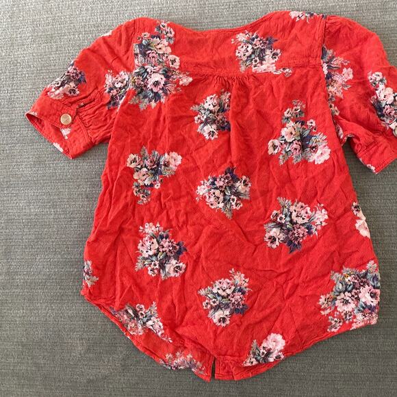 Anthropologie Maeve Button Down Top Womens 0 Floral V Neck Cottagecore Classic - Picture 2 of 8